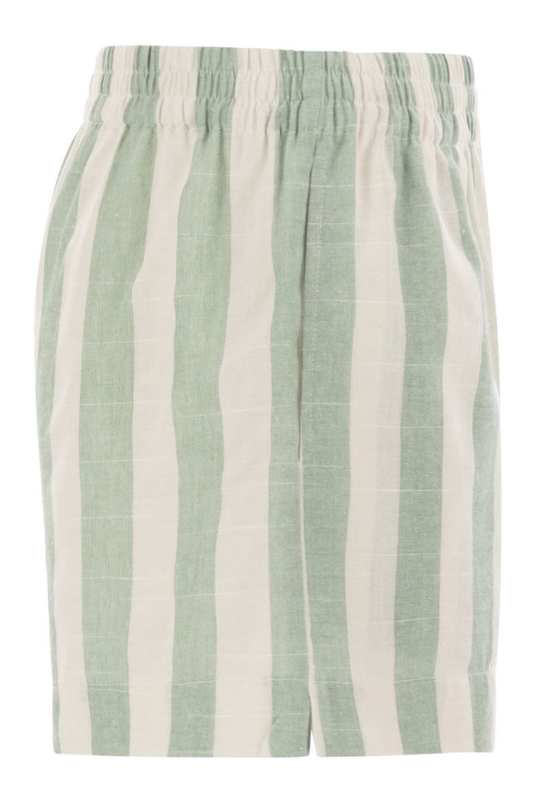 meave - striped cotton shorts by Selfnex
