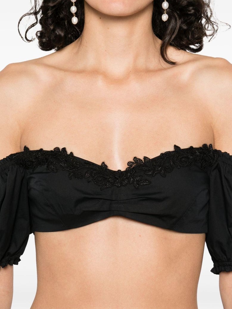 lace detail cotton top by Selfnex