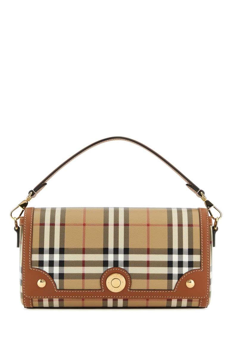 printed canvas and leather note handbag by Selfnex