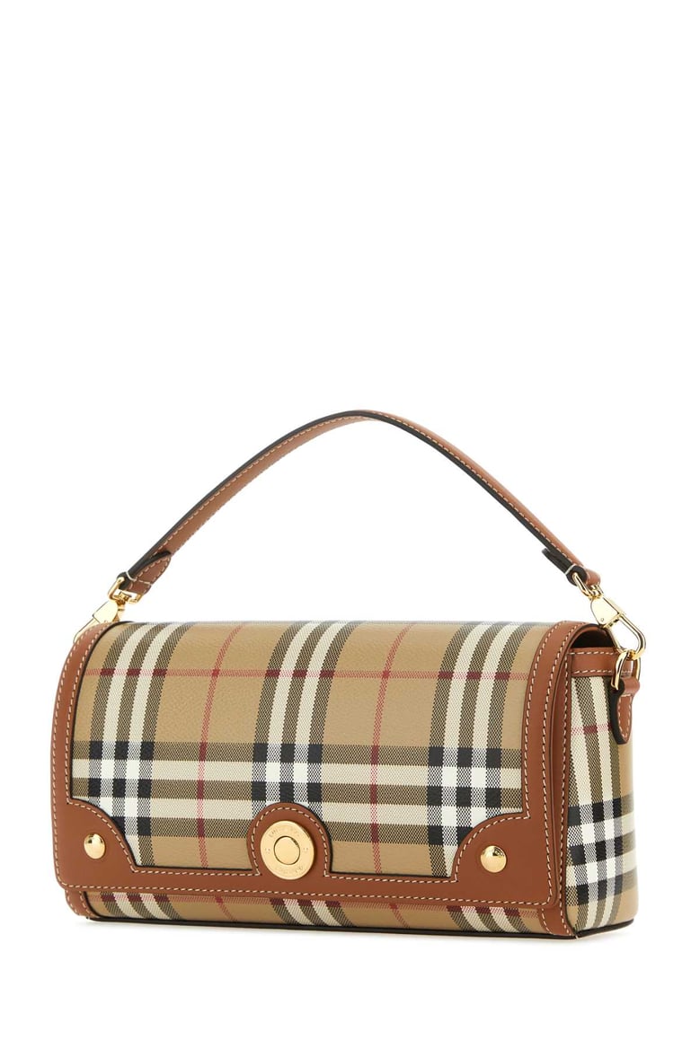 printed canvas and leather note handbag by Selfnex