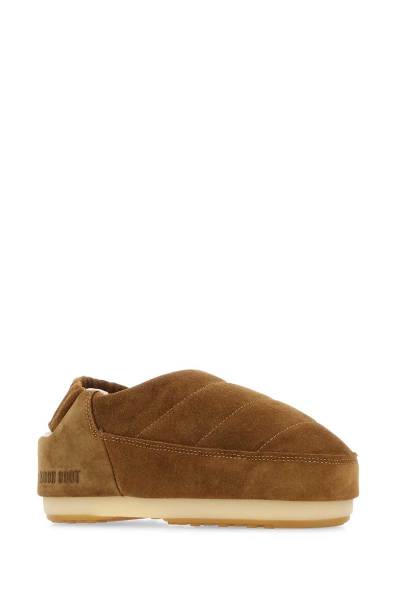 camel suede evolution slippers by Selfnex