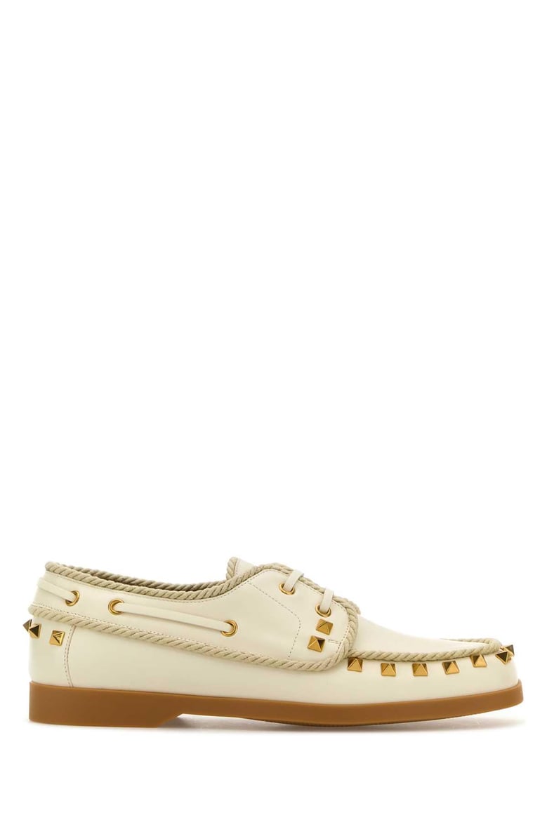 ivory leather lace-up shoes by Selfnex