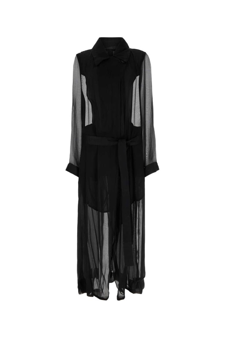 black crepe georgine trench coat by Selfnex