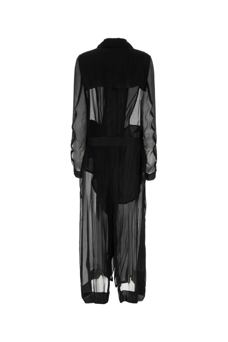 black crepe georgine trench coat by Selfnex