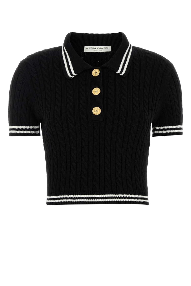 black cotton polo shirt by Selfnex