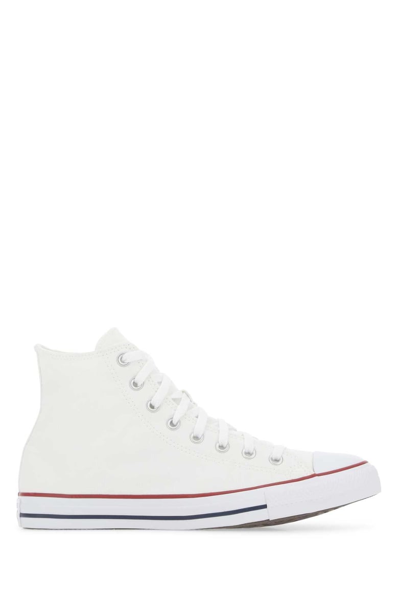 white canvas chuck taylor hi sneakers by Selfnex