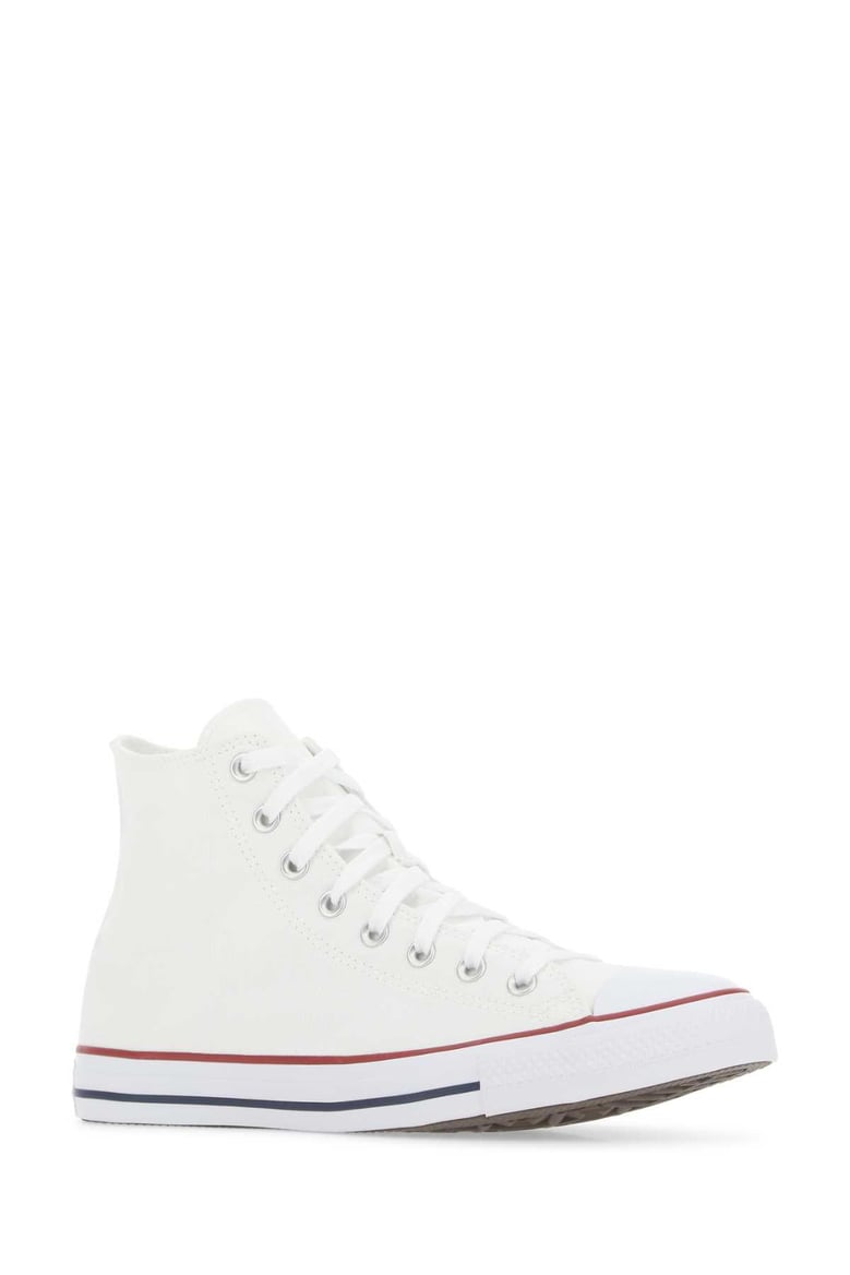 white canvas chuck taylor hi sneakers by Selfnex