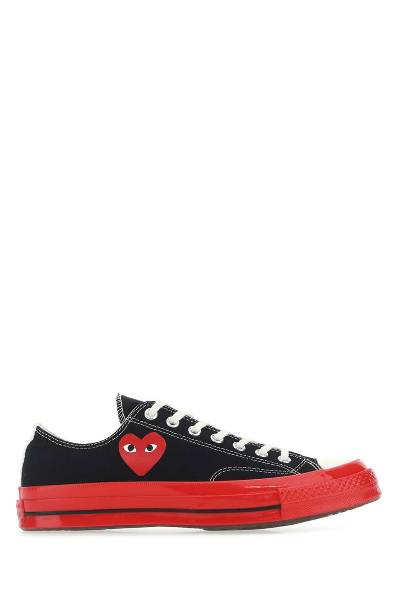 black canvas comme des garã§ons x converse sneakers by Selfnex