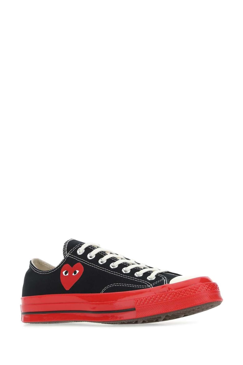black canvas comme des garã§ons x converse sneakers by Selfnex