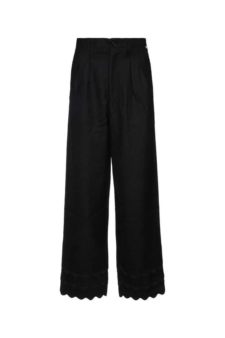 scallop detailing wool trousers by Selfnex