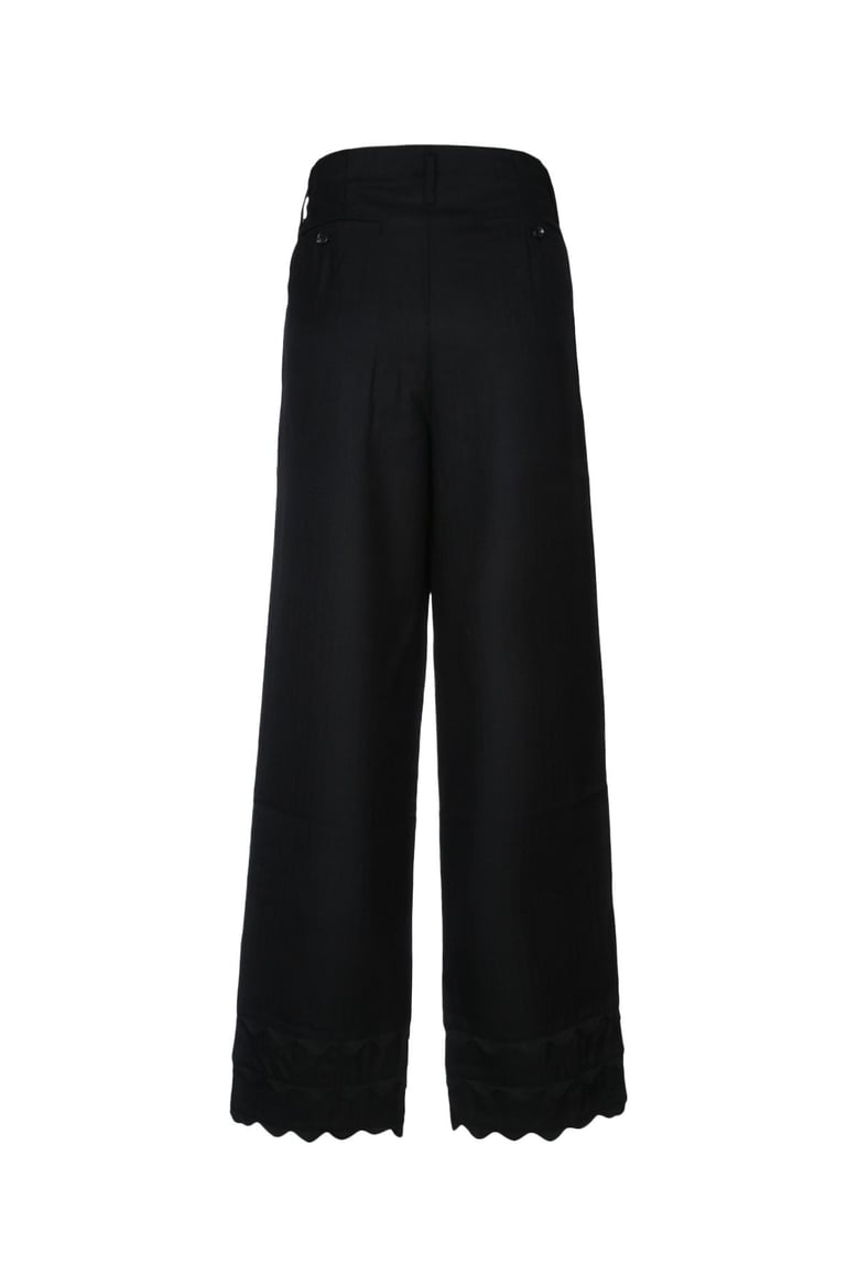 scallop detailing wool trousers by Selfnex