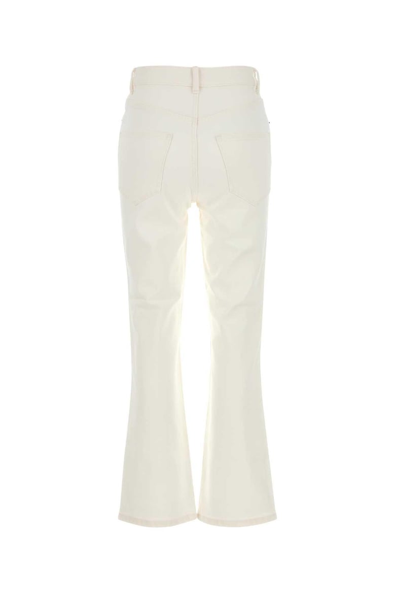 white stretch denim jeans by Selfnex