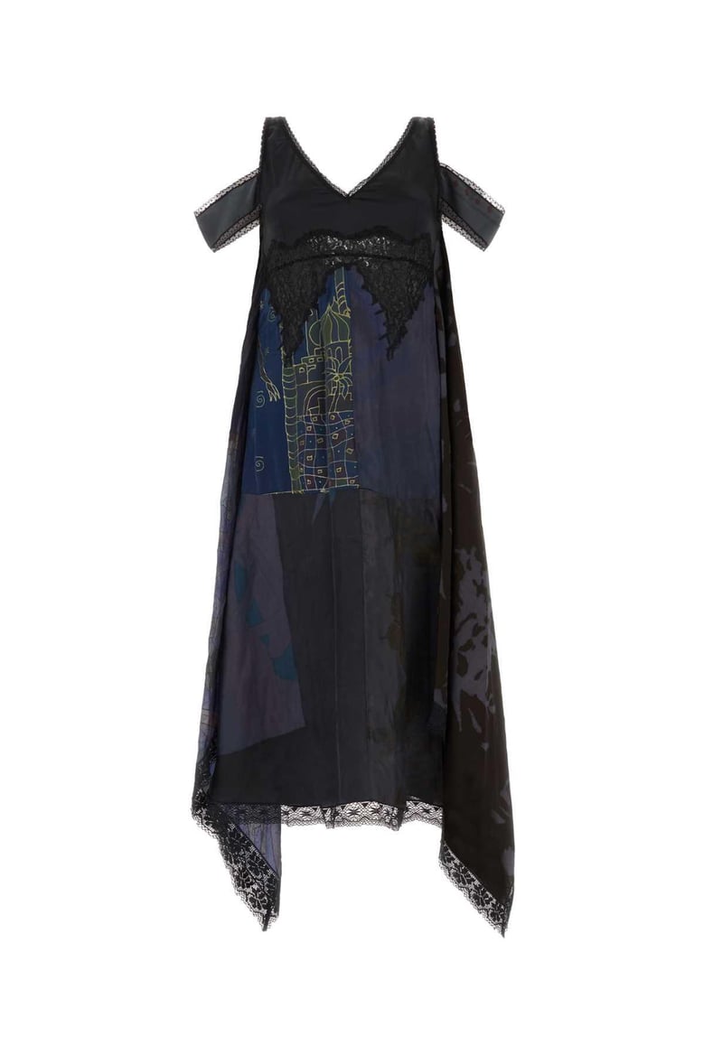 multicolor silk dress by Selfnex