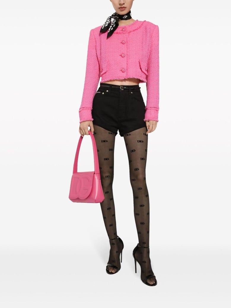 fuchsia tweed blazer by Selfnex
