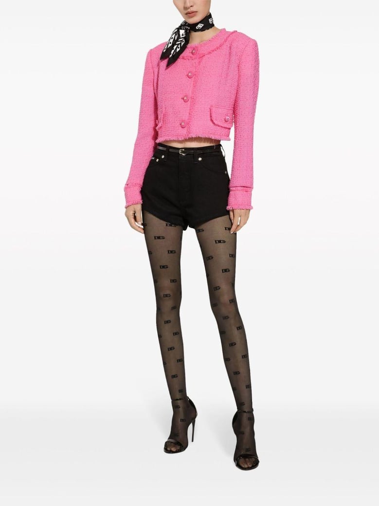 fuchsia tweed blazer by Selfnex