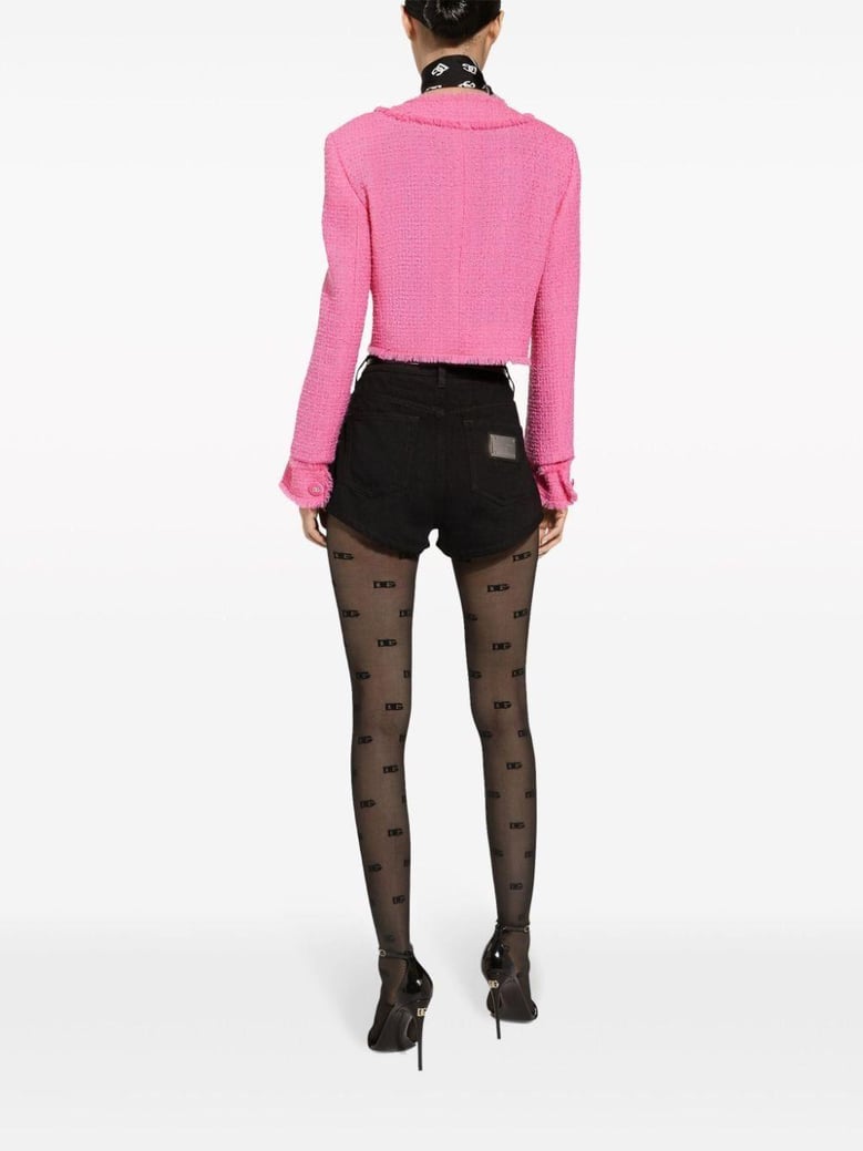 fuchsia tweed blazer by Selfnex