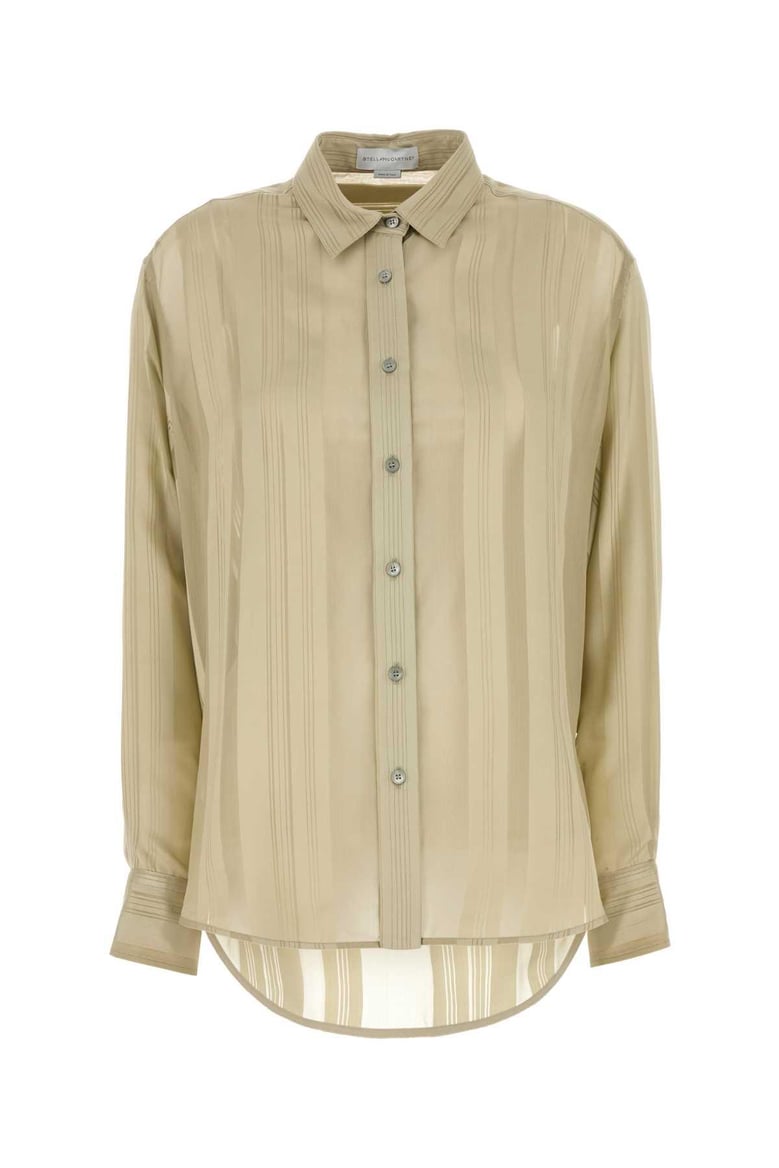 khaki silk shirt by Selfnex