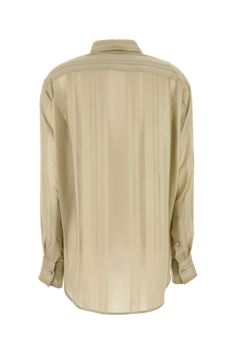 khaki silk shirt by Selfnex