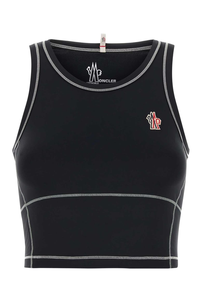 black stretch nylon top by Selfnex