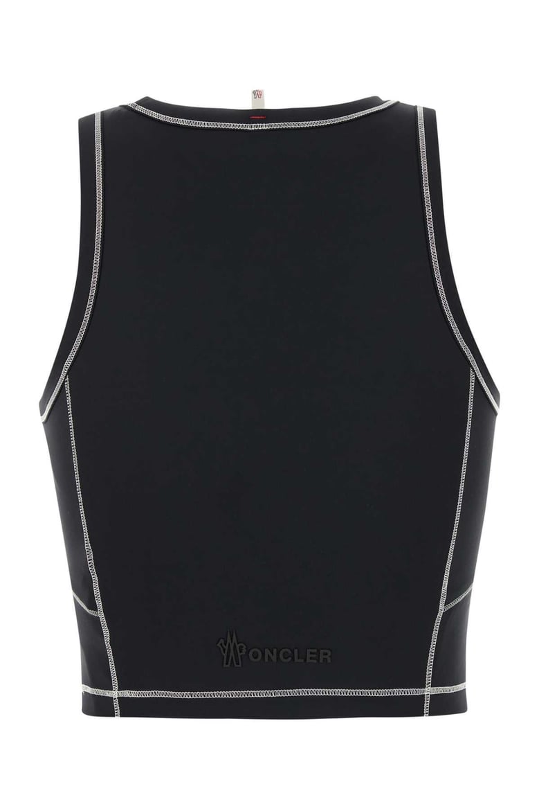 black stretch nylon top by Selfnex