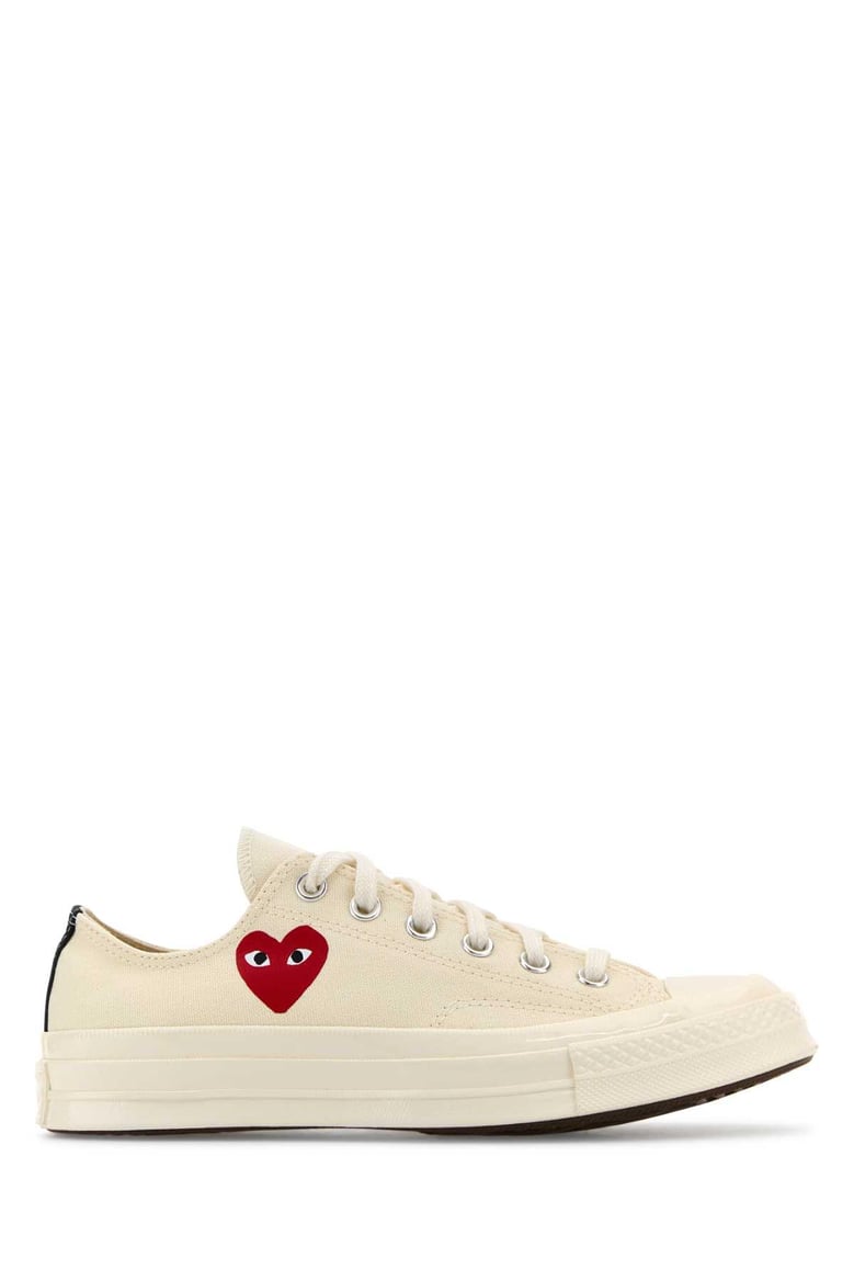 ivory canvas comme des garã§ons x converse sneakers by Selfnex