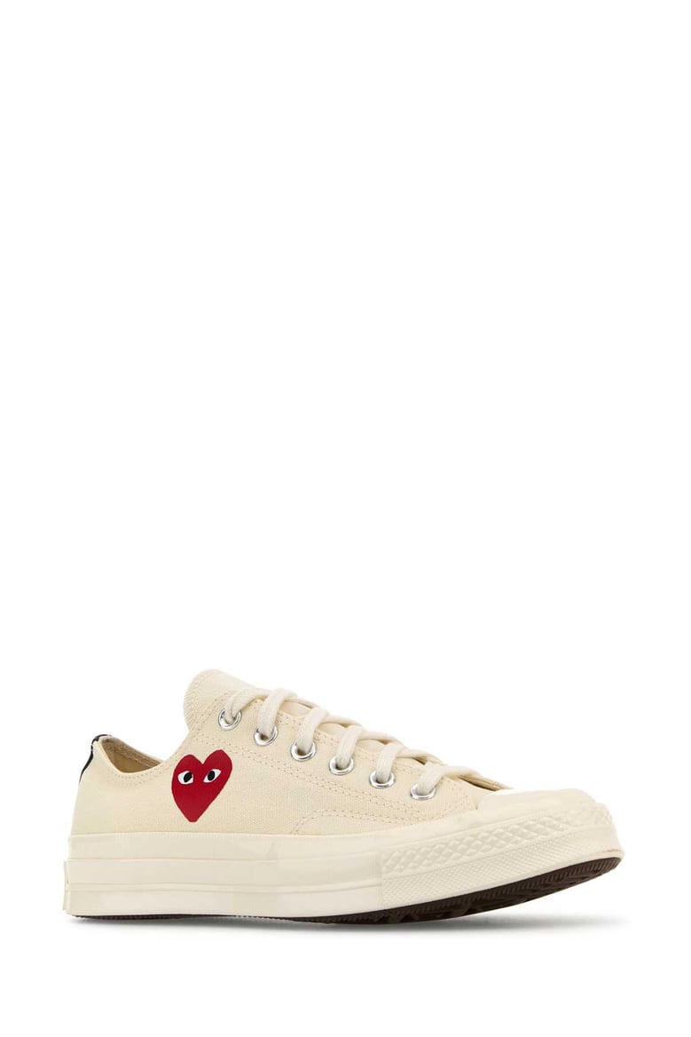 ivory canvas comme des garã§ons x converse sneakers by Selfnex