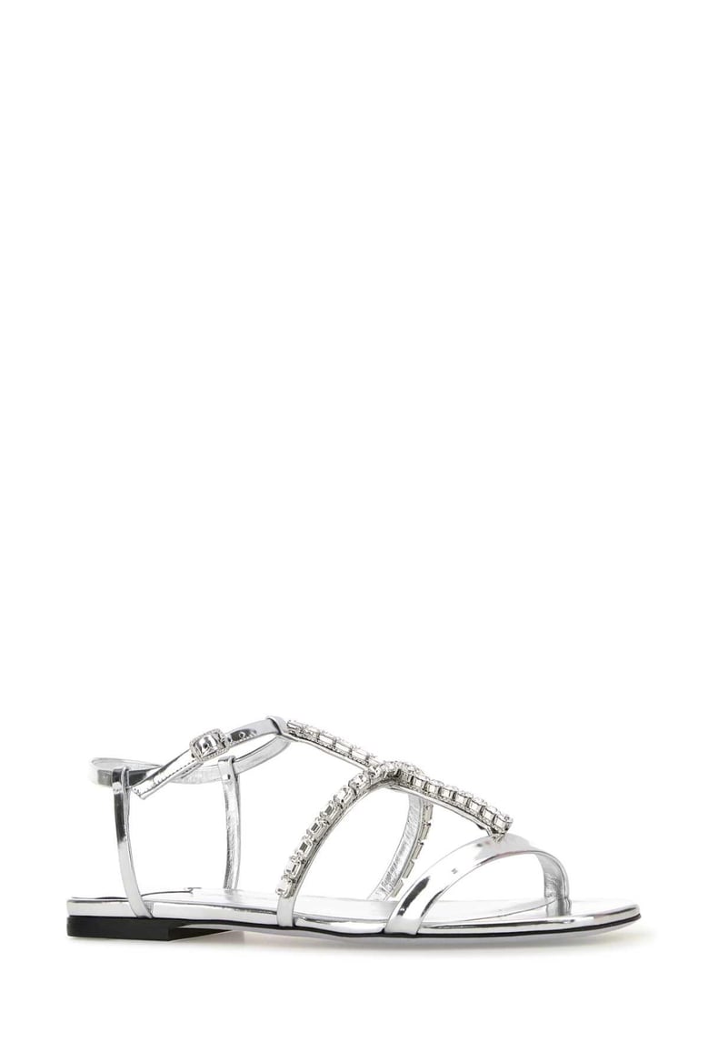 silver leather gwyn sandals by Selfnex