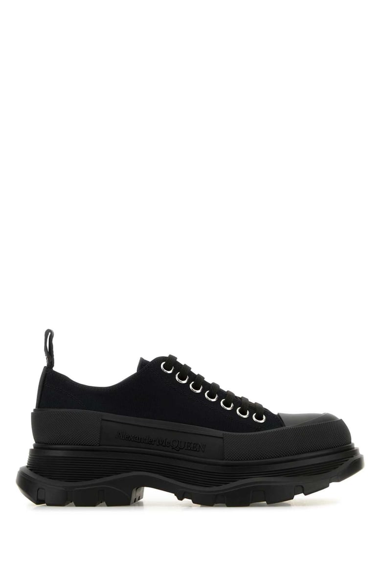 black canvas tread slick sneakers by Selfnex