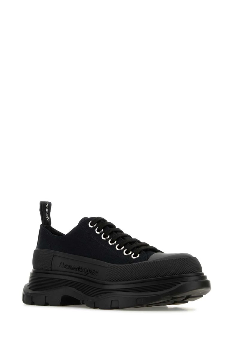 black canvas tread slick sneakers by Selfnex