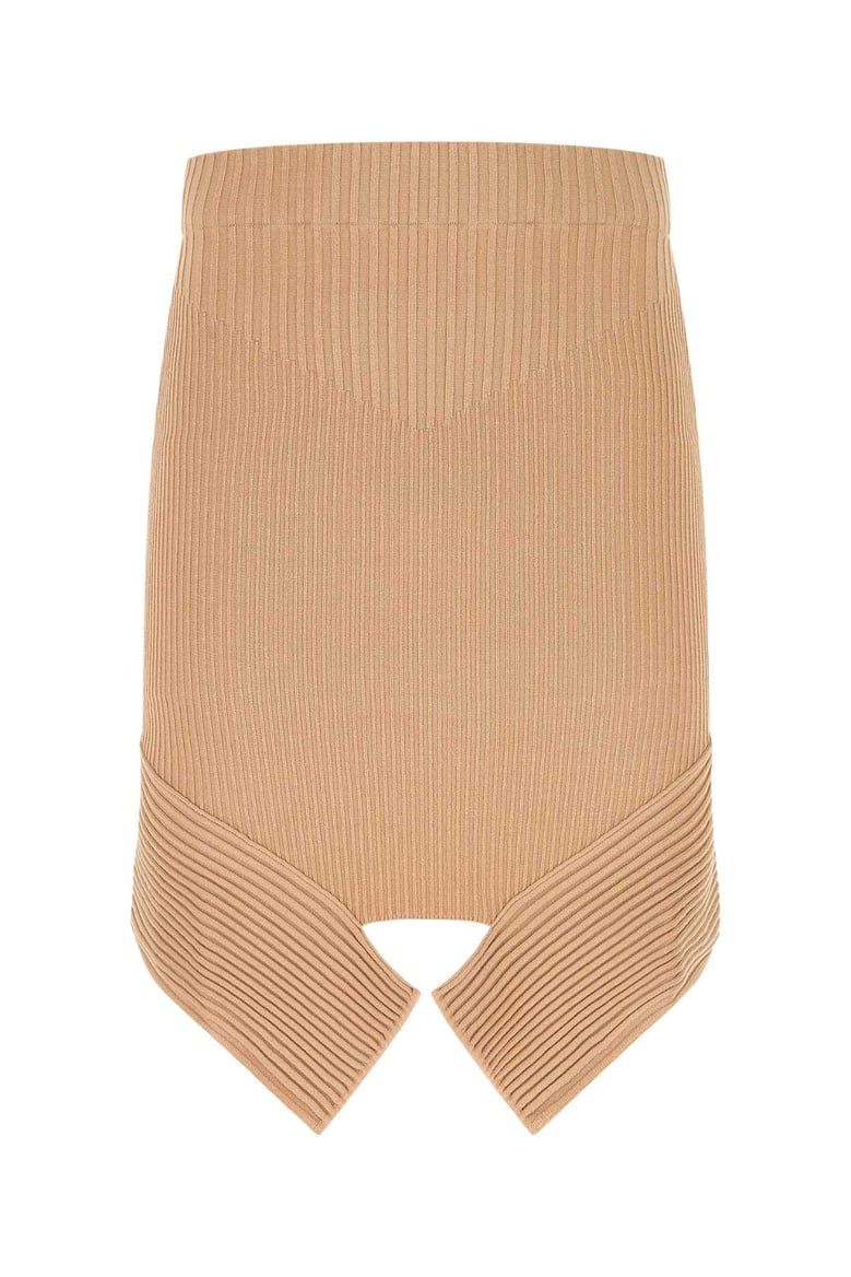 skin pink stretch viscose blend skirt by Selfnex