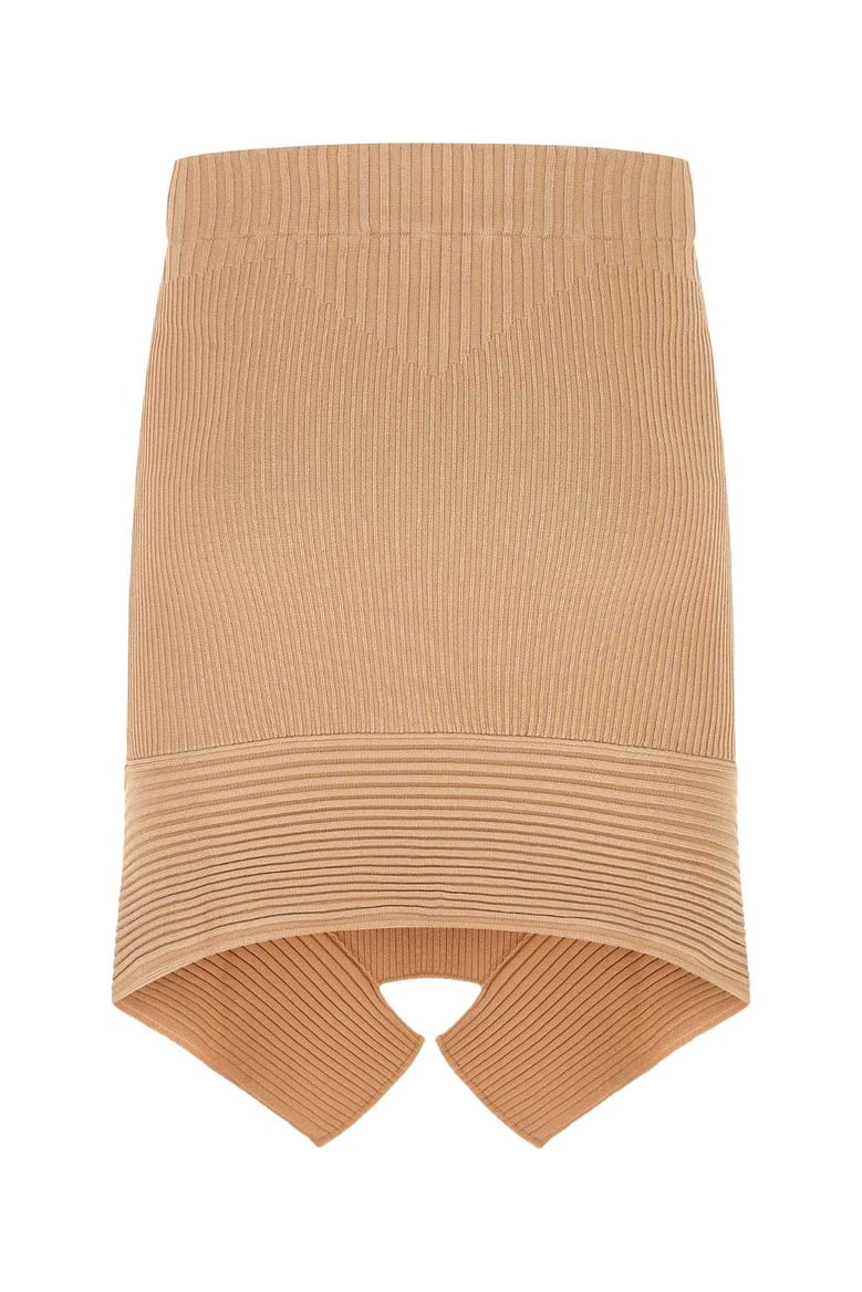 skin pink stretch viscose blend skirt by Selfnex
