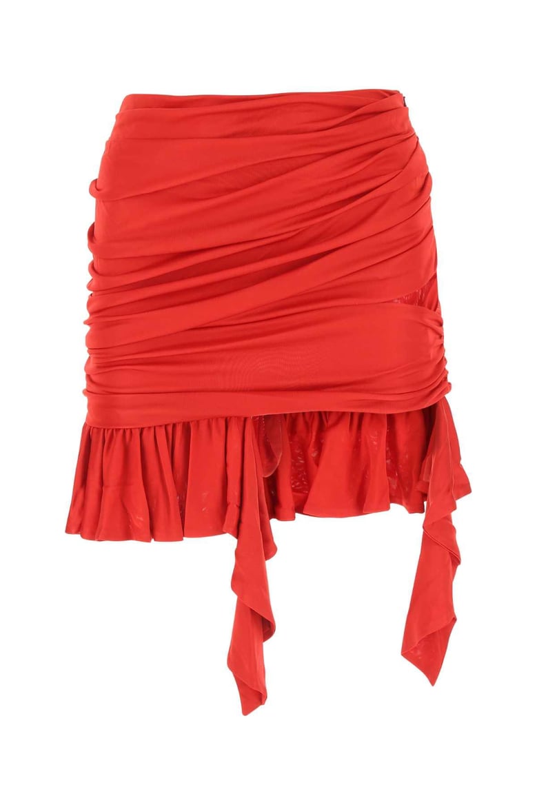 red viscose mini skirt by Selfnex