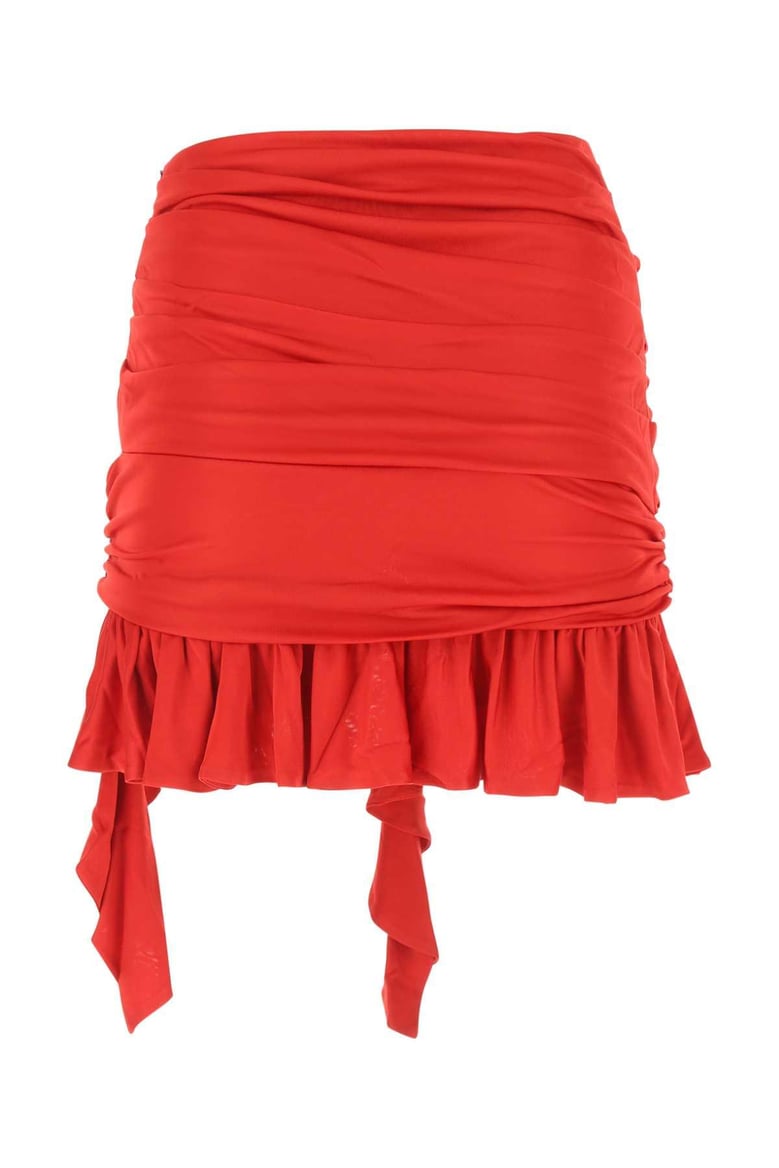 red viscose mini skirt by Selfnex