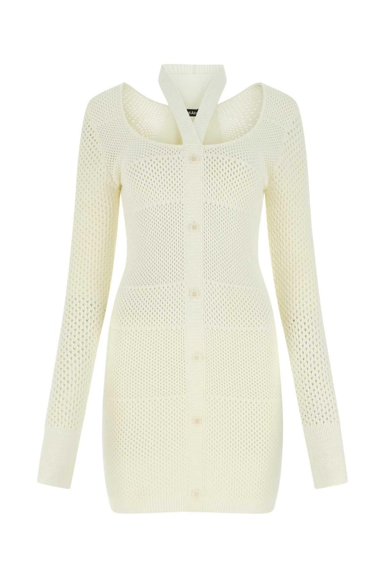 ivory stretch viscose blend dress by Selfnex