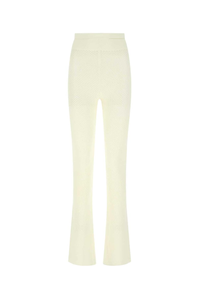 ivory stretch viscose blend pant by Selfnex