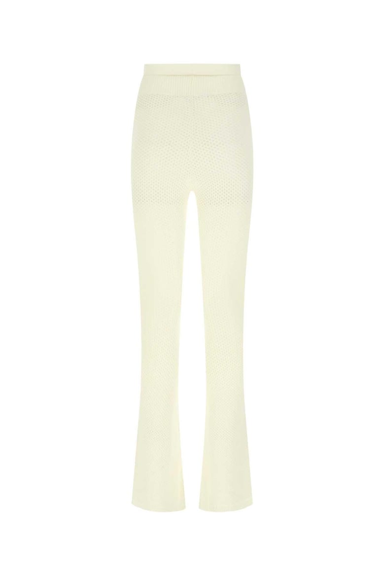 ivory stretch viscose blend pant by Selfnex