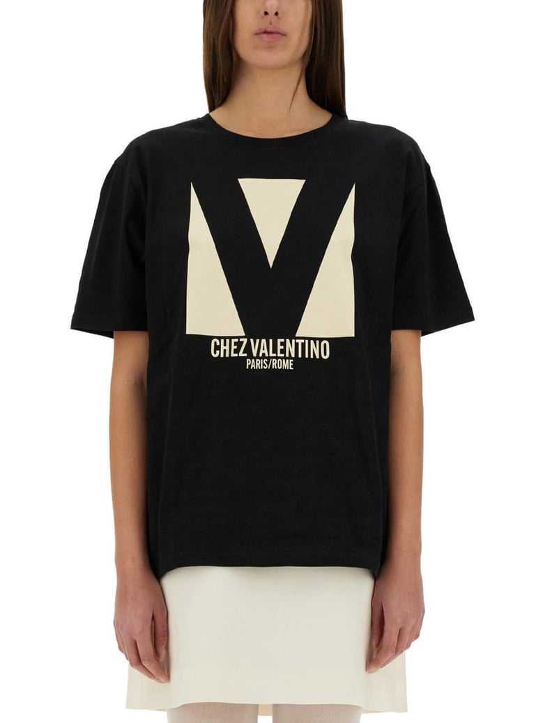 chez valentino print tshirt by Selfnex