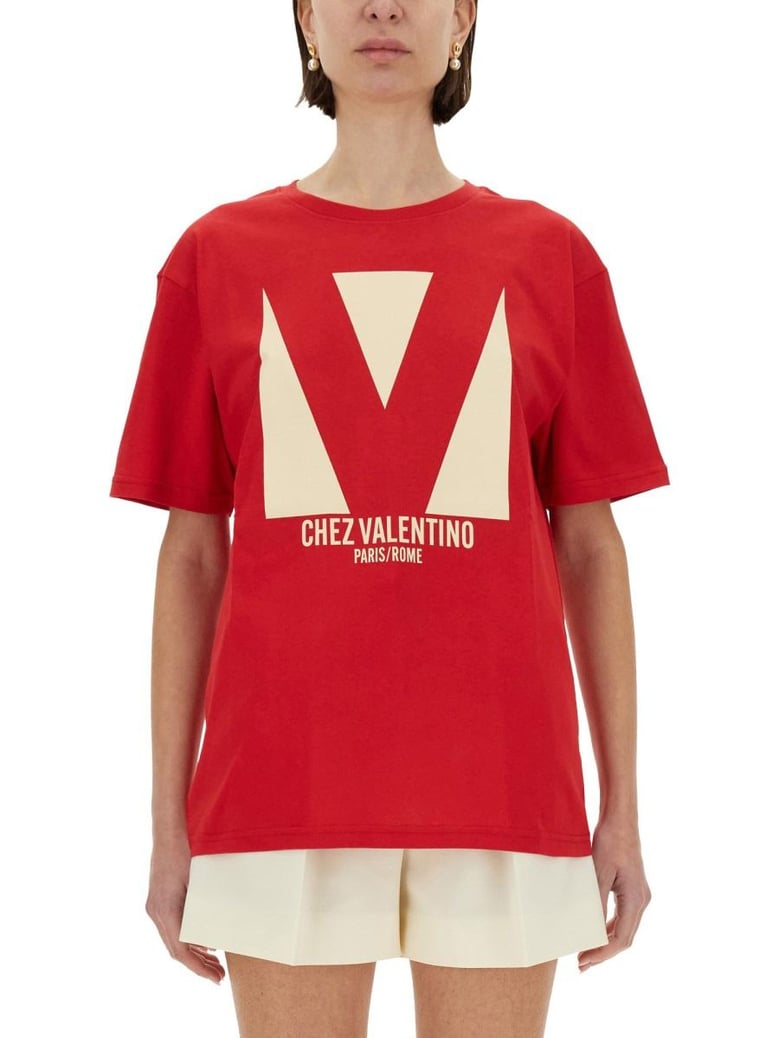 chez valentino print tshirt by Selfnex