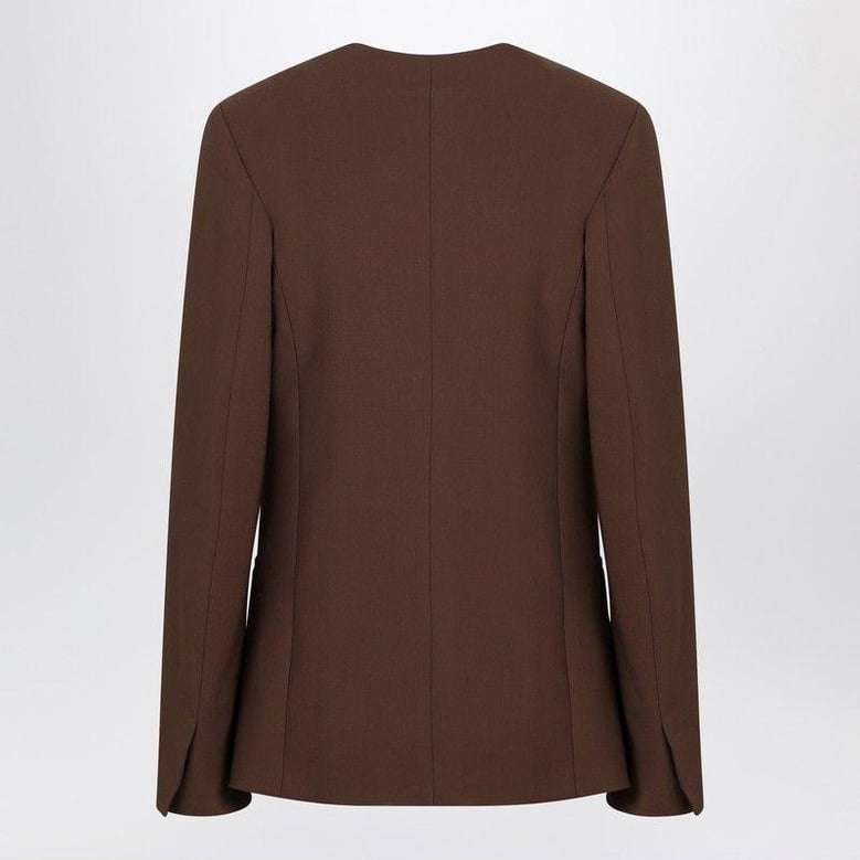 brown double-breasted wool jacket by Selfnex