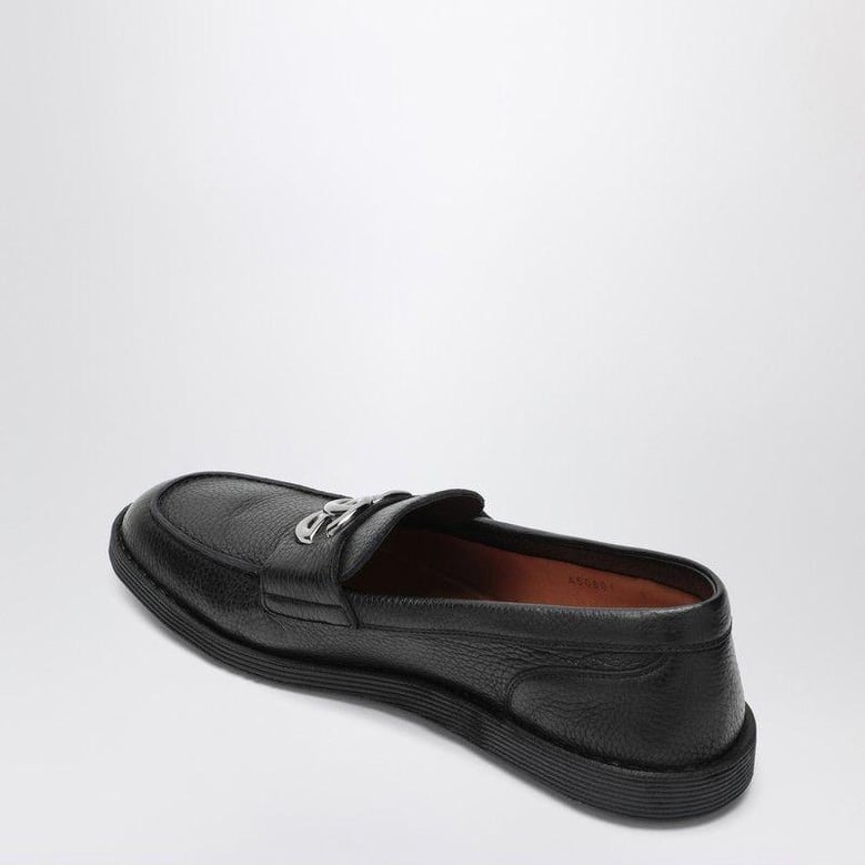 black leather loafers with dg logo by Selfnex