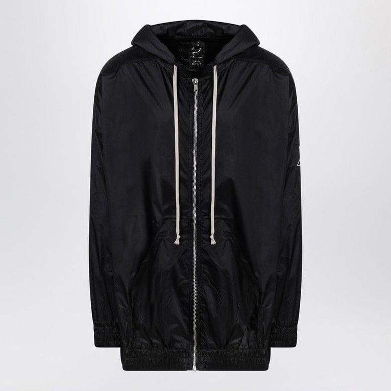 lightweight black zip jacket in nylon by Selfnex