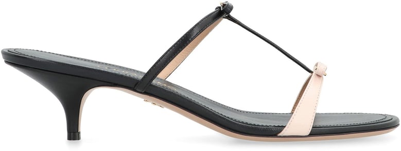 mini bow leather mules by Selfnex