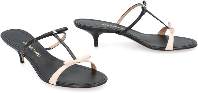 mini bow leather mules by Selfnex