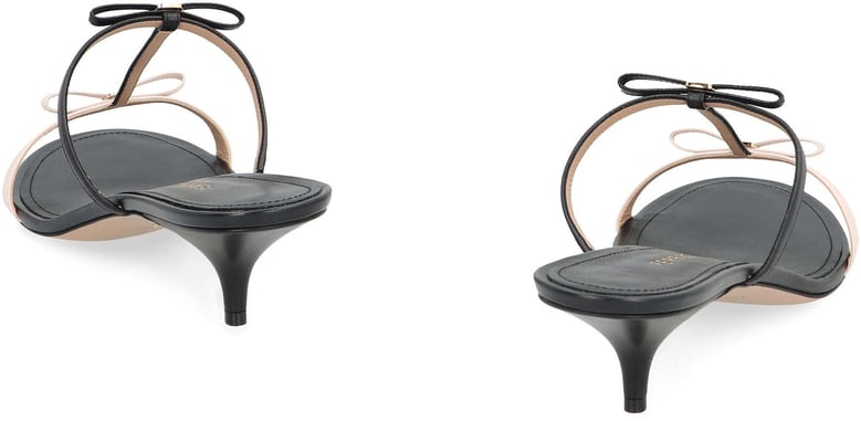 mini bow leather mules by Selfnex