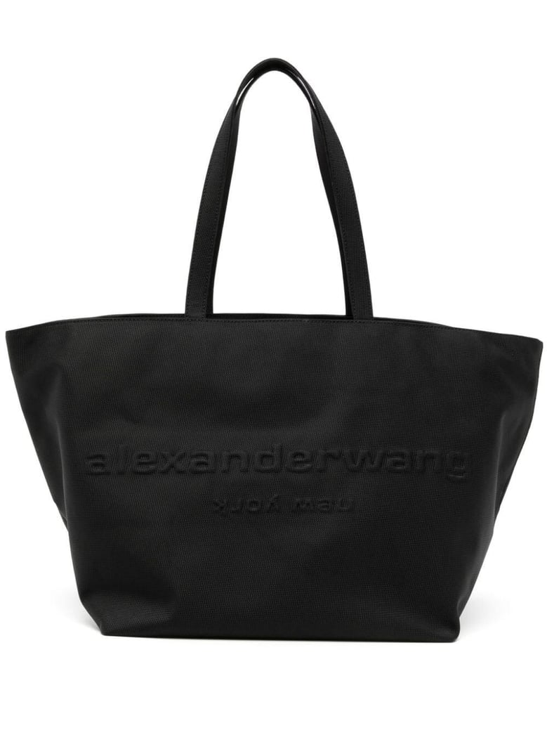 black nylon punch shopping bag by Selfnex