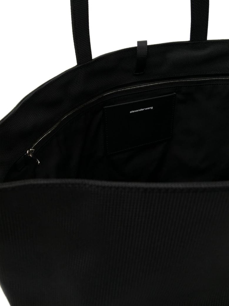 black nylon punch shopping bag by Selfnex