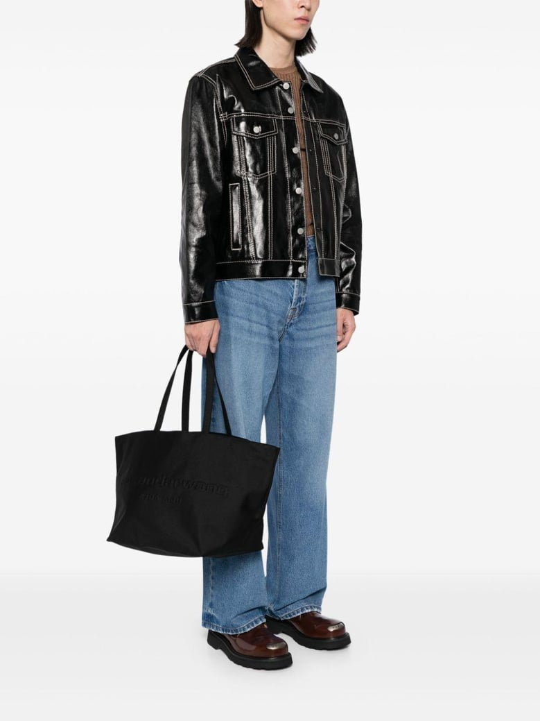 black nylon punch shopping bag by Selfnex