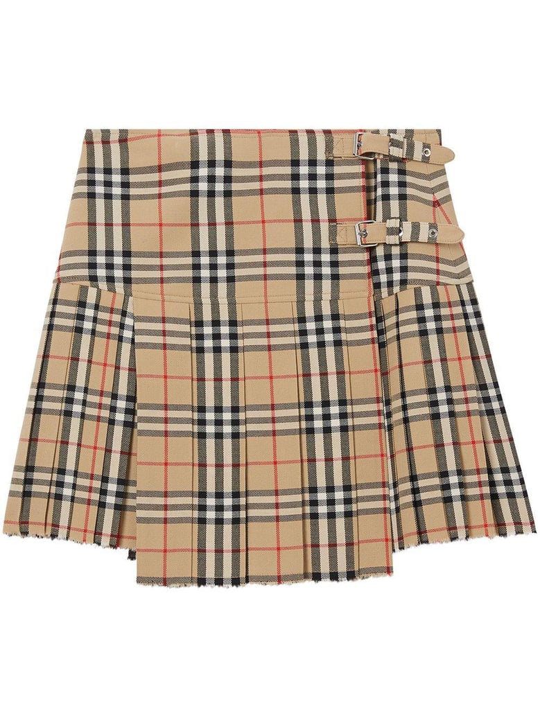 vintage check wool miniskirt by Selfnex