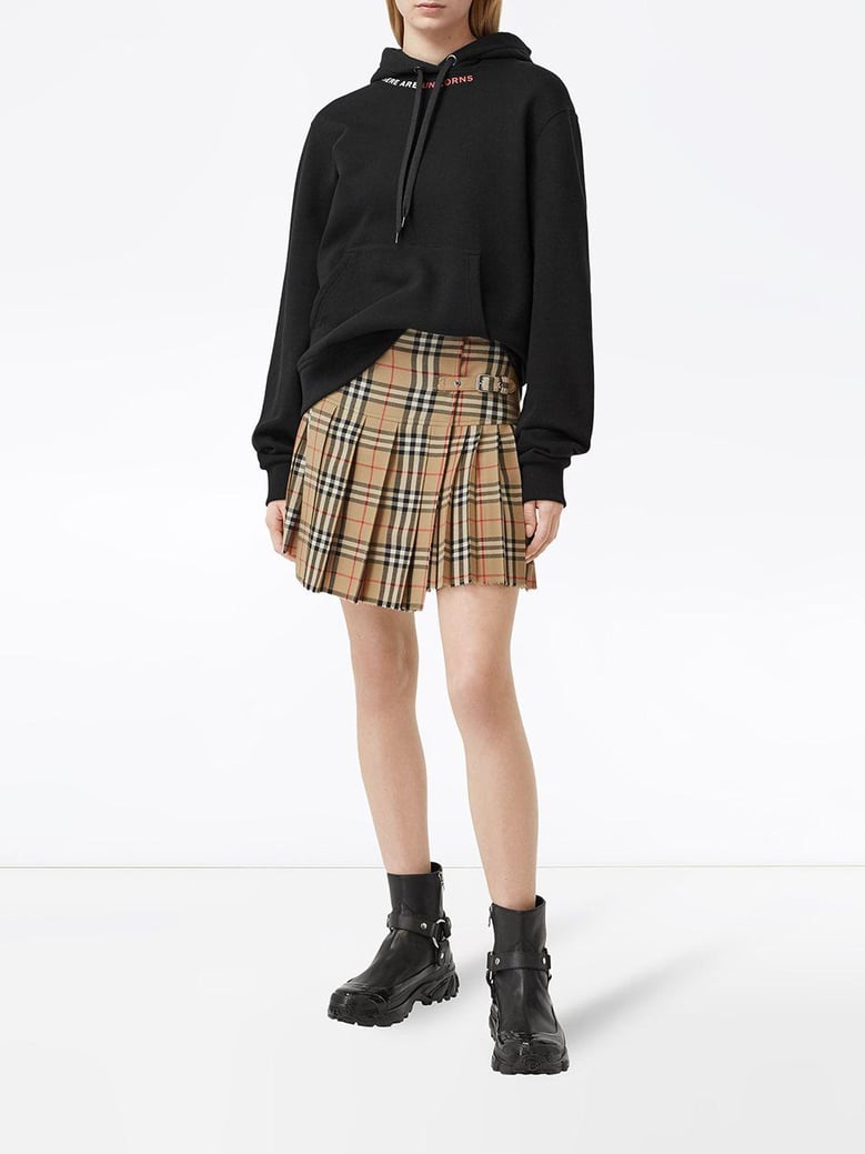 vintage check wool miniskirt by Selfnex