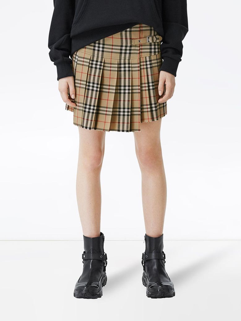 vintage check wool miniskirt by Selfnex